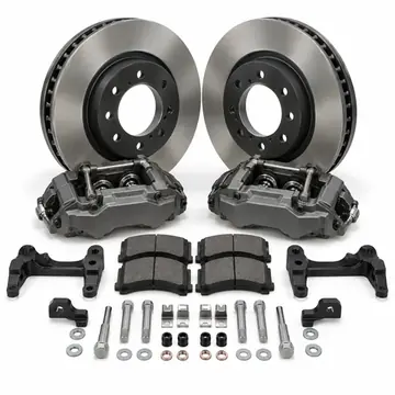 Complete heavy-duty brake upgrade kit with rotors calipers pads and mounting hardware