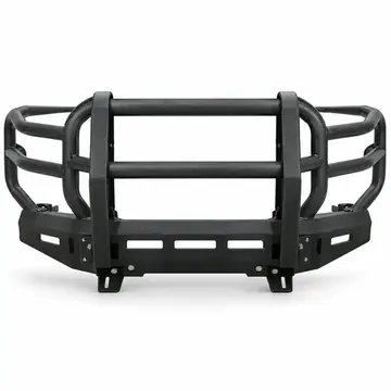 Armored vehicle full grille guard front bumper with wraparound side protection bars