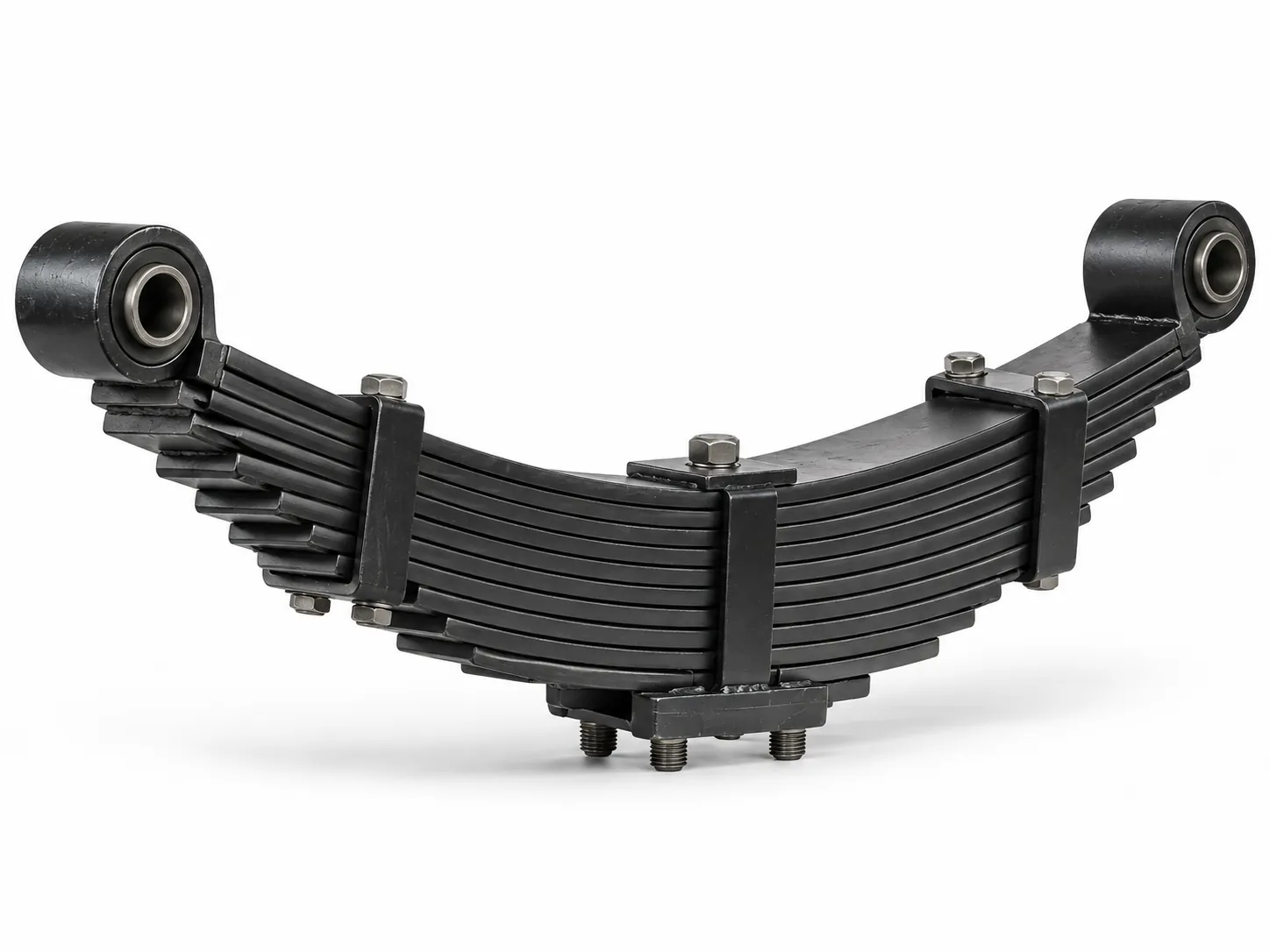 Heavy-duty multi-leaf spring pack for armored vehicle suspension
