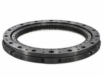 Compact precision slewing ring bearing on white background
